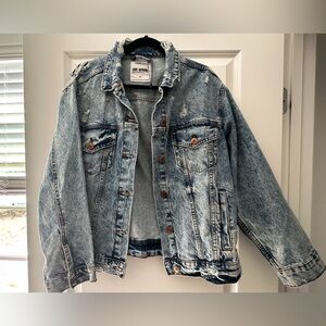 NEW Distressed Denim Jacket Garage